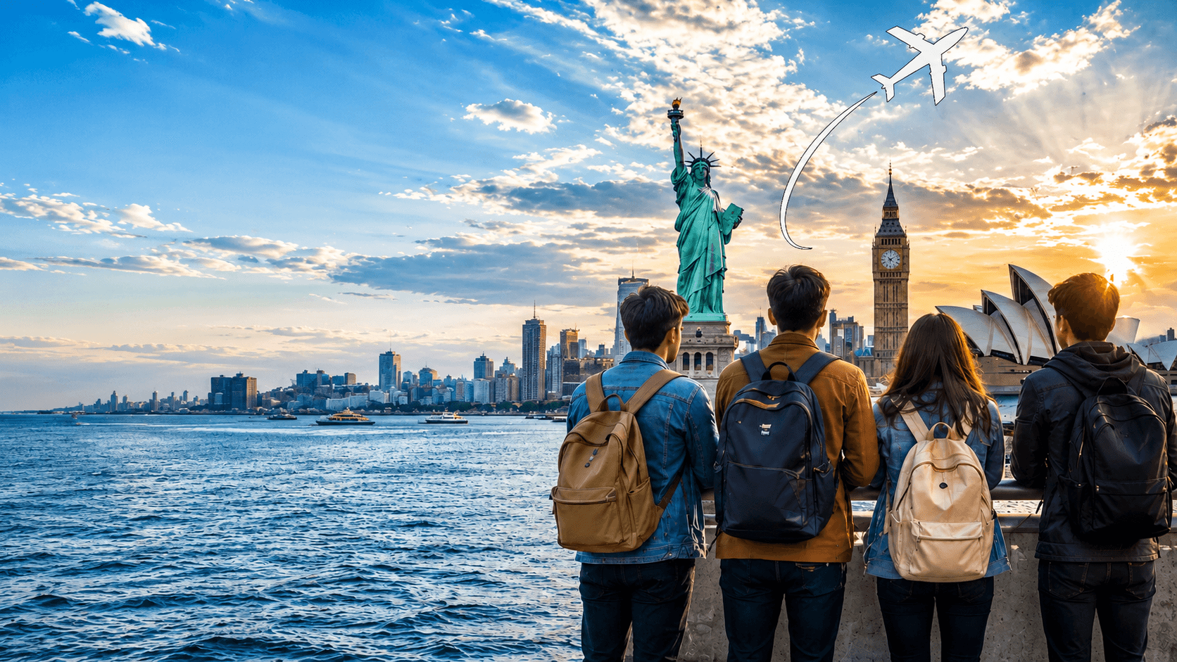 Student looking toward global study destinations